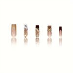 24 pieces of long square Gold Diamond French white leopard False Nails