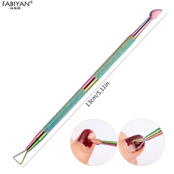 11 Style Stainless Steel Cuticle Spoon Pusher Fork Dead Skin Nail Art Files UV Gel Polish Remove Manicure Care Groove Clean Tool