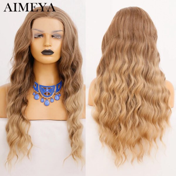 AIMEYA Synthetic Lace Front Wigs for Women Natural Hairline Long Brown Wig Pre Plucked Cosplay