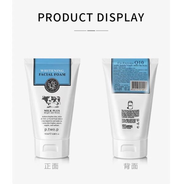 Whitening Facial Cleanser Foam, Moisturizing Deep Cleansing, Acne Milk, Oil Control, Exfoliating, Shrink Pores Face Wash.