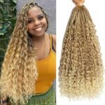 Goddess Boho Box Braids Crochet Hair with Curly Ends 1PCS Synthetic Pre-Looped