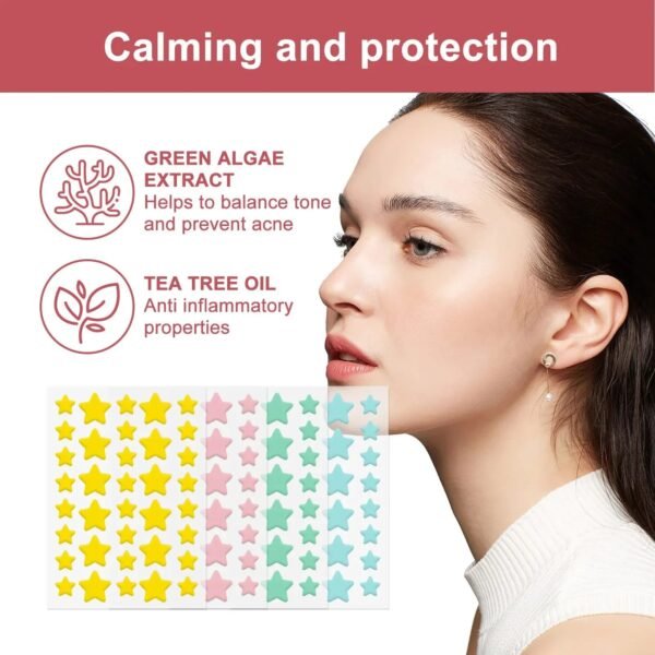 144pcs Colorful Star Acne Patches: Fade Pimple Marks, Clean Pores, Smooth Skin, Portable Pentagram Design