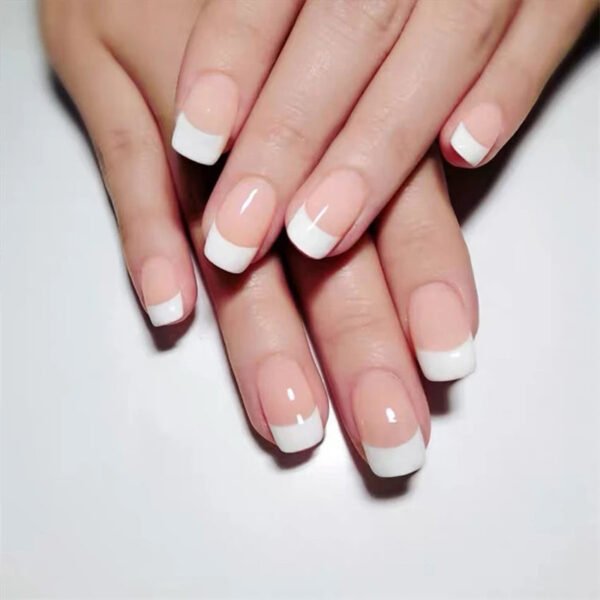 24pcs Full Cover Long False Press On Nails With Designs Light Green Stripe Gradient