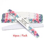 10-Piece Set of Professional Nail Files - 100/180 Grit Wood Sandpaper, Double-Sided Emery Board, Strong Nail Buffer Block, and Art Nail Tools