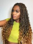 Goddess Boho Box Braids Crochet Hair with Curly Ends 1PCS Synthetic Pre-Looped