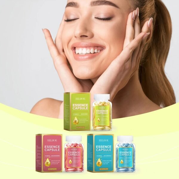 Vitamin E Face Care Capsules Serum Firming Facial Melasma Remove Deep Face Lightening Moisturizer Skin Care Serum for Face 60PCS