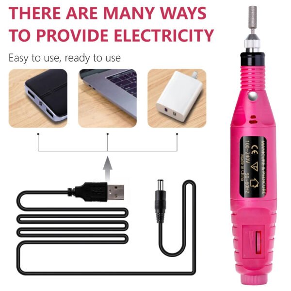 Electric Nail Drill Machine Set Manicure Drill Set Milling Cutters Nail File Equipment Strong Nail Polishing Tool