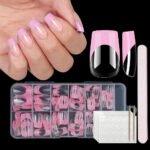 120pcs/box Clear Press on False Nails French Almond/Square/Soft Nail Tips Full Cover  Acrylic