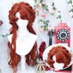 OLACARE Synthetic Long Straight Lolita Wig with Bangs Wig  Mixed Black Red Blonde Cosplay