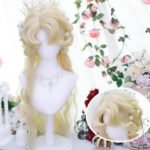 OLACARE Synthetic Long Straight Lolita Wig with Bangs Wig  Mixed Black Red Blonde Cosplay
