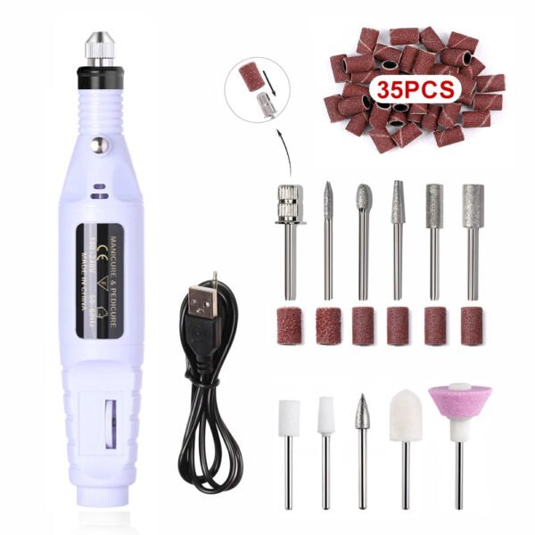 Electric Nail Drill Machine Set Manicure Drill Set Milling Cutters Nail File Equipment Strong Nail Polishing Tool