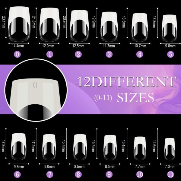 120pcs/box Clear Press on False Nails French Almond/Square/Soft Nail Tips Full Cover  Acrylic