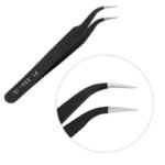 1pcs Stainless Steel Curved Black Tweezer Art Tools