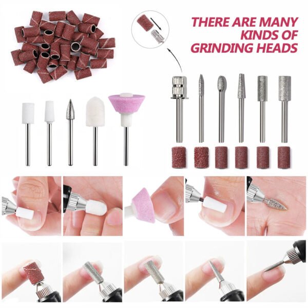 Electric Nail Drill Machine Set Manicure Drill Set Milling Cutters Nail File Equipment Strong Nail Polishing Tool