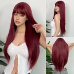 Long Straight Blonde Synthetic Wigs highlight Golden Hair Natural Female wig Middle Part Wigs For Cosplay Party Heat Resistant