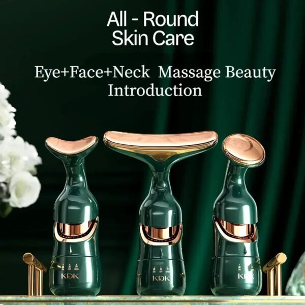 3 In 1 Facial Lifting Slimming EMS Massage Device Beauty Skin Neck Facial Eye Anti-Aging Face Tightening Wrinkle Massager