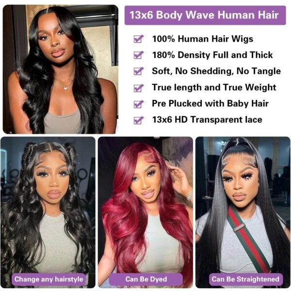 30 40 inch Body Wave Human Hair Wigs 13x4 13x6 Hd Lace Frontal Wig Body Wave Lace Front Wig 180% Density 100% Human Hair Wigs