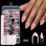 120pcs/box Clear Press on False Nails French Almond/Square/Soft Nail Tips Full Cover  Acrylic