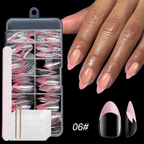 120pcs/box Clear Press on False Nails French Almond/Square/Soft Nail Tips Full Cover  Acrylic
