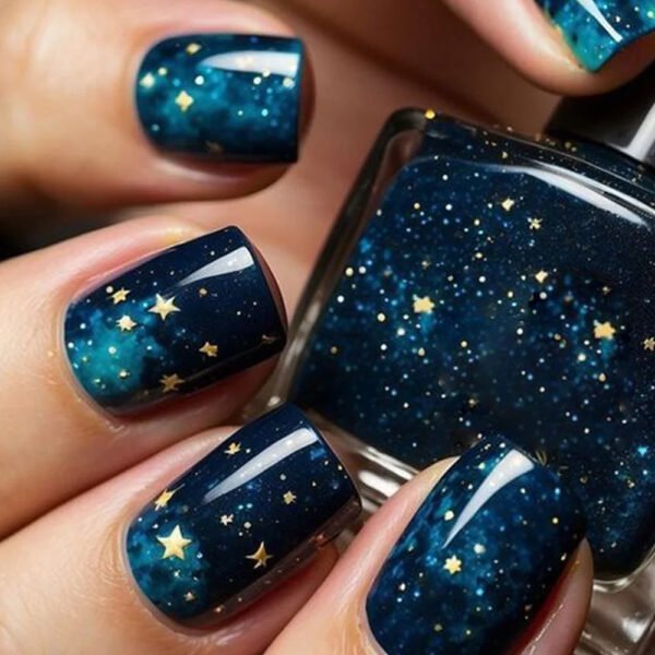 Summer Sweetheart Handmade Press On Nails  Short Coffin  Stars Moon