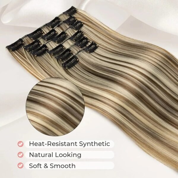 Clip In Hair Extensions Hair Extensions Thick Long Lace Weft Lightweight Synthetic