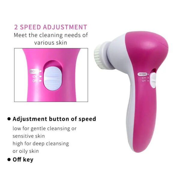 Electric Facial Cleaner 5 IN 1 Face Cleansing Brush Wash Machine Cleanser Tool
