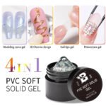 5 in 1 Glue Gel Reinforcement Gel No Wipe Top Coat Nail Art  Soak Off UV Gel Varnish 3D Chrome Design Super Diamond Gel