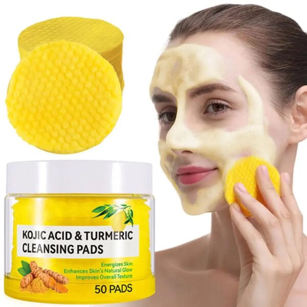 40/50pcs Turmeric Kojic Acid Cleansing Exfoliating Pads for Daily Cleansing Skin Care