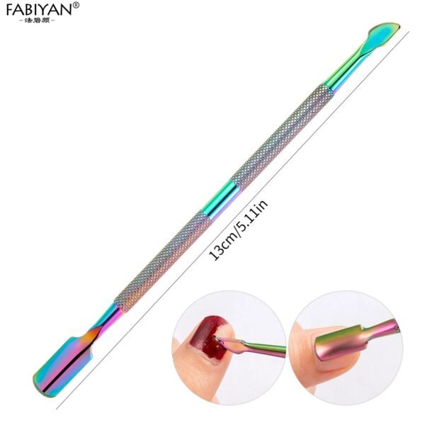 11 Style Stainless Steel Cuticle Spoon Pusher Fork Dead Skin Nail Art Files UV Gel Polish Remove Manicure Care Groove Clean Tool