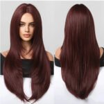 Long Straight Blonde Synthetic Wigs highlight Golden Hair Natural Female wig Middle Part Wigs For Cosplay Party Heat Resistant
