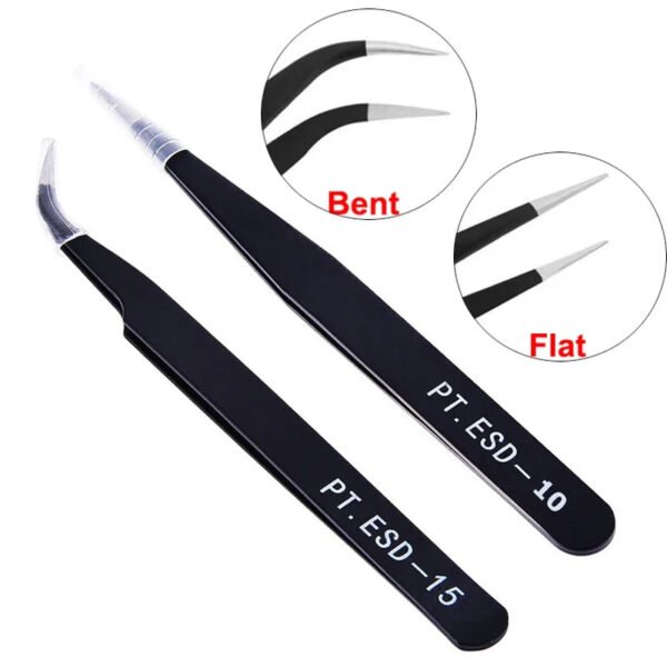 1pcs Stainless Steel Curved Black Tweezer Art Tools