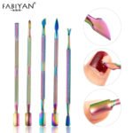 11 Style Stainless Steel Cuticle Spoon Pusher Fork Dead Skin Nail Art Files UV Gel Polish Remove Manicure Care Groove Clean Tool