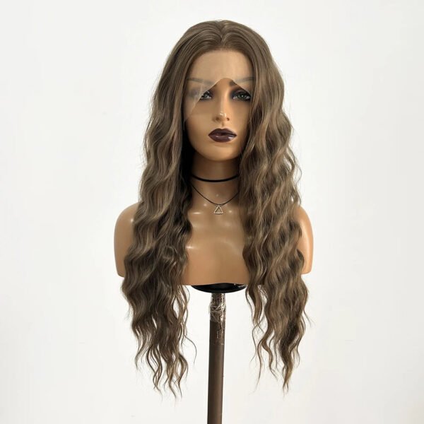 AIMEYA Synthetic Lace Front Wigs for Women Natural Hairline Long Brown Wig Pre Plucked Cosplay