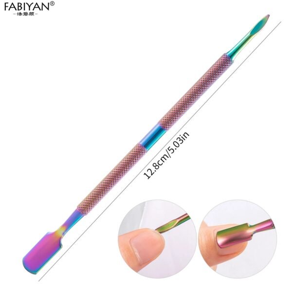 11 Style Stainless Steel Cuticle Spoon Pusher Fork Dead Skin Nail Art Files UV Gel Polish Remove Manicure Care Groove Clean Tool