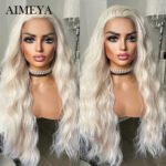 AIMEYA Synthetic Lace Front Wigs for Women Natural Hairline Long Brown Wig Pre Plucked Cosplay