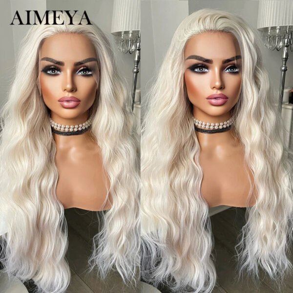 AIMEYA Synthetic Lace Front Wigs for Women Natural Hairline Long Brown Wig Pre Plucked Cosplay