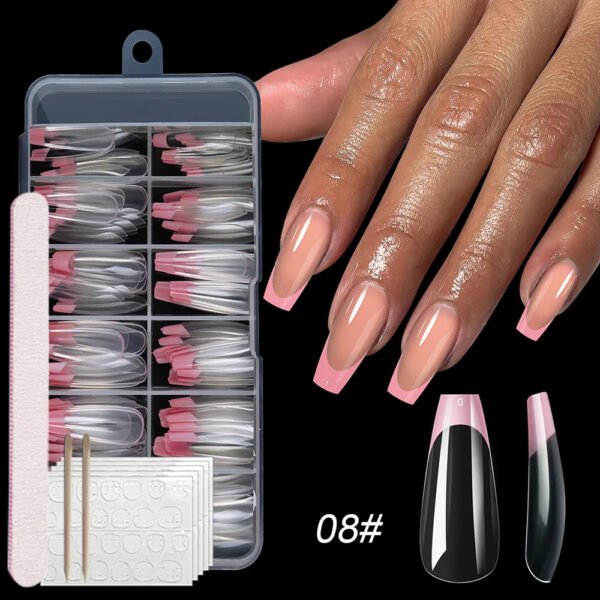 120pcs/box Clear Press on False Nails French Almond/Square/Soft Nail Tips Full Cover  Acrylic