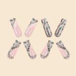 Luxury Fashion Ladies Super Long Square French Silver Vine Patchwork Diamond Heart  Full Coverage Wearable Fake Nails