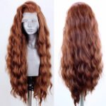 AIMEYA Synthetic Lace Front Wigs for Women Natural Hairline Long Brown Wig Pre Plucked Cosplay