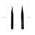 1pcs Stainless Steel Curved Black Tweezer Art Tools