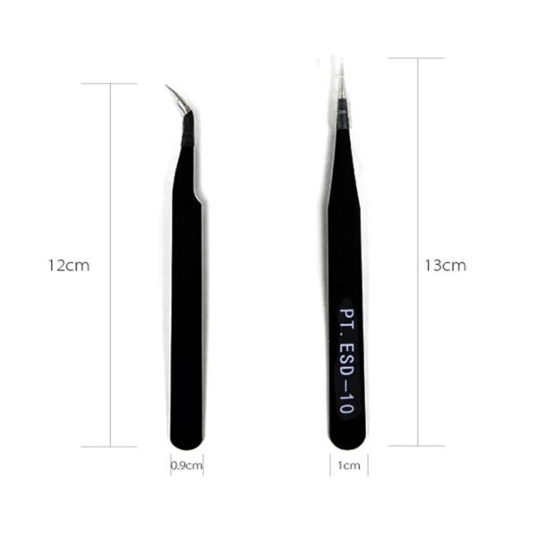 1pcs Stainless Steel Curved Black Tweezer Art Tools
