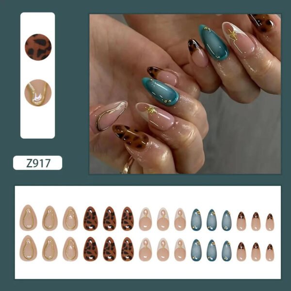24pcs White Flower Fake Press on Nail Tips Yellow Pink Blush Full Cover Almond Shaped