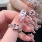 Sanrio My Melody Fake Press on Nails with Charms
